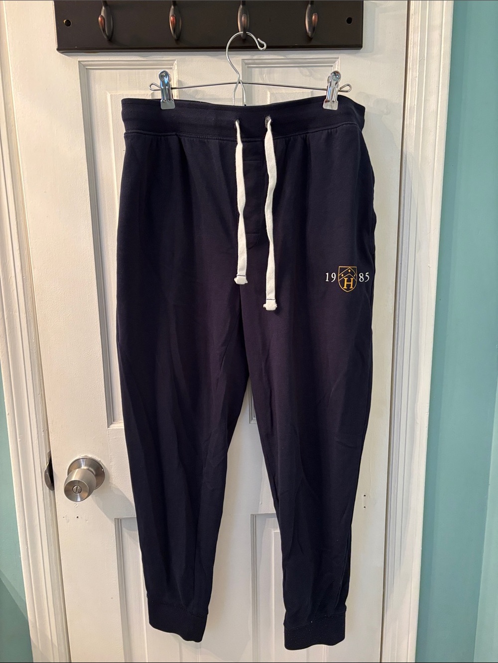 Tommy Hilfiger Navy Sweatpants with White Drawstring